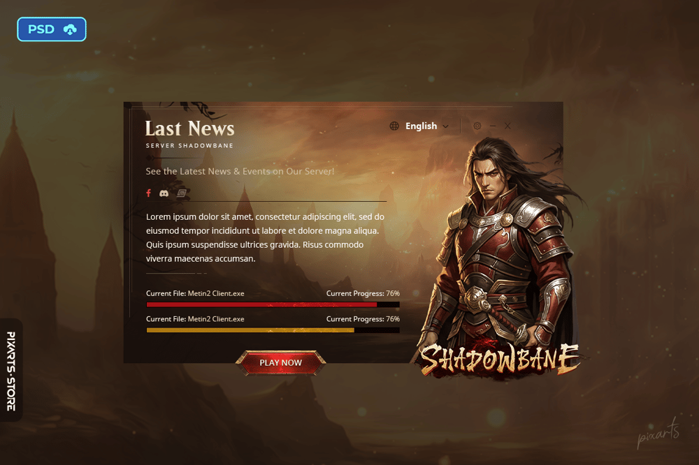 Shadowbane MMORPG Game Auto-Patcher UI Template