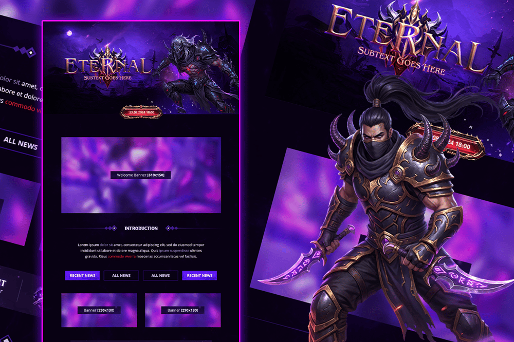 Eternal MMORPG Server Presentation PSD Template