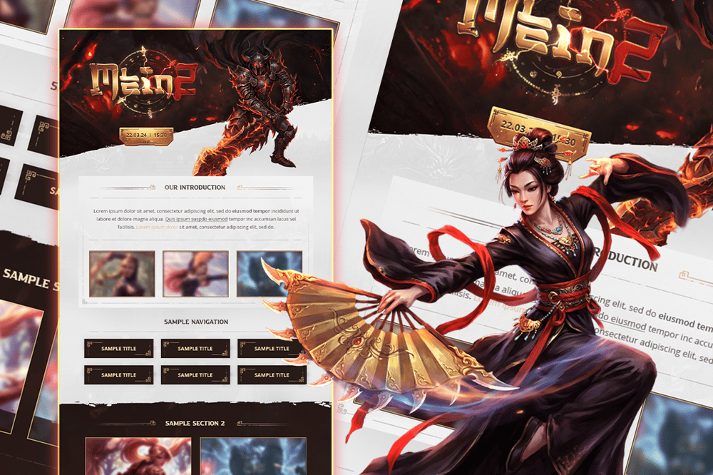 M2World MMORPG Server Presentation PSD Template