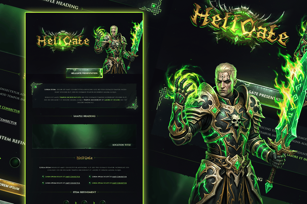 HellGate MMORPG Private Server Presentation PSD Template Thumbnail