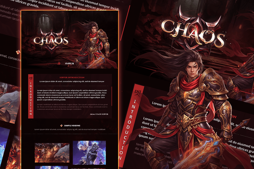 Chaos MMORPG Server Presentation PSD Template