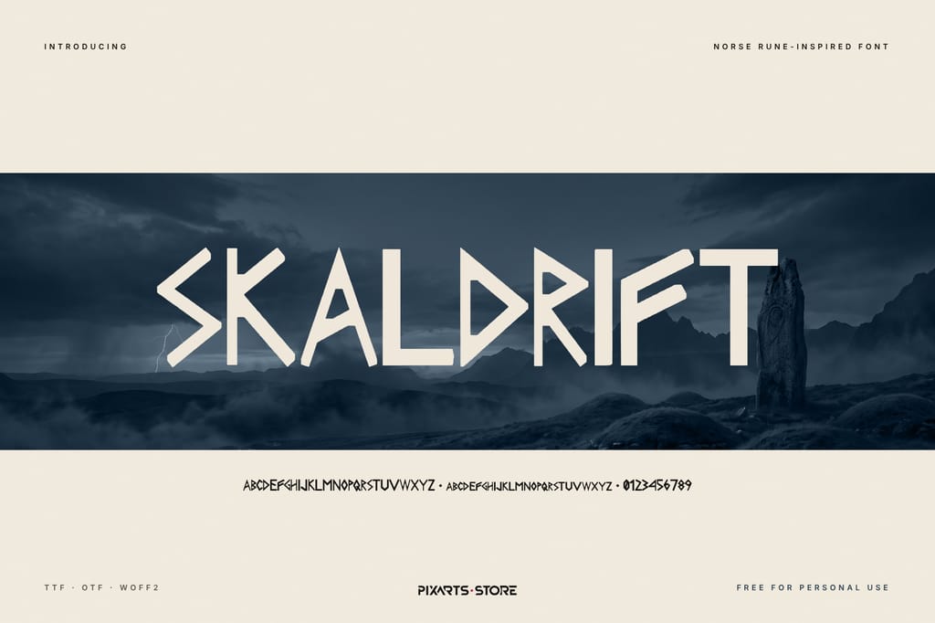 Skaldrift – Norse Rune-Inspired Font