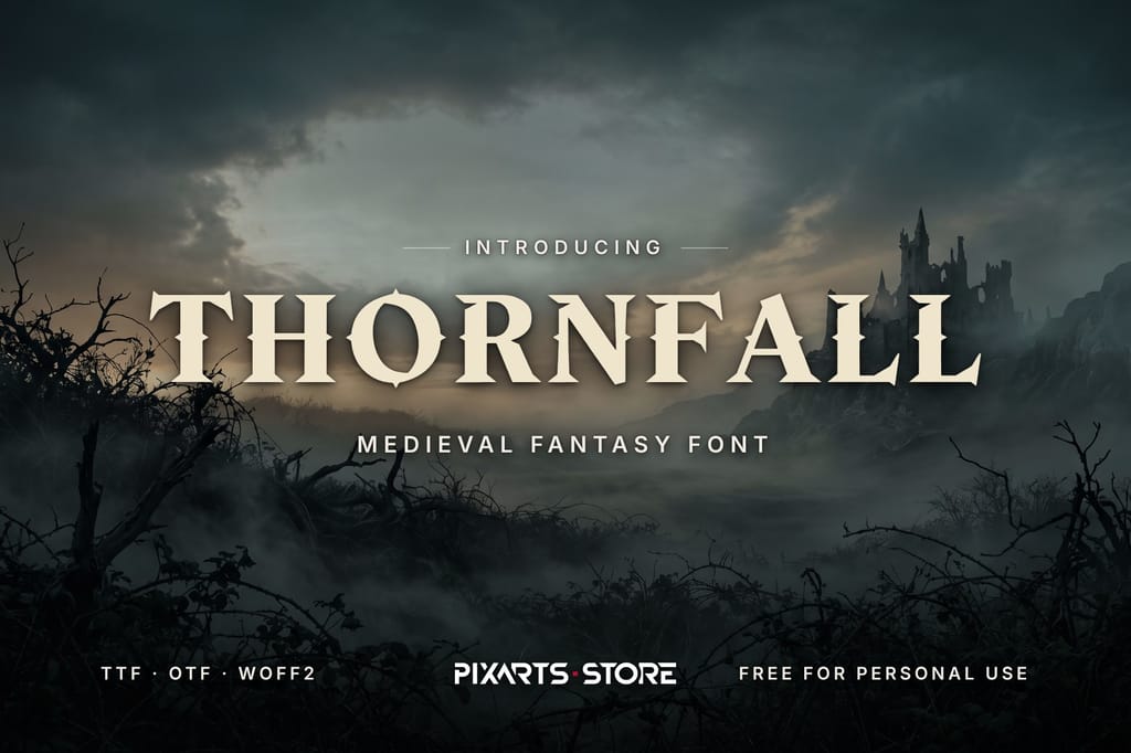 Thornfall – Spiked Medieval Fantasy Font