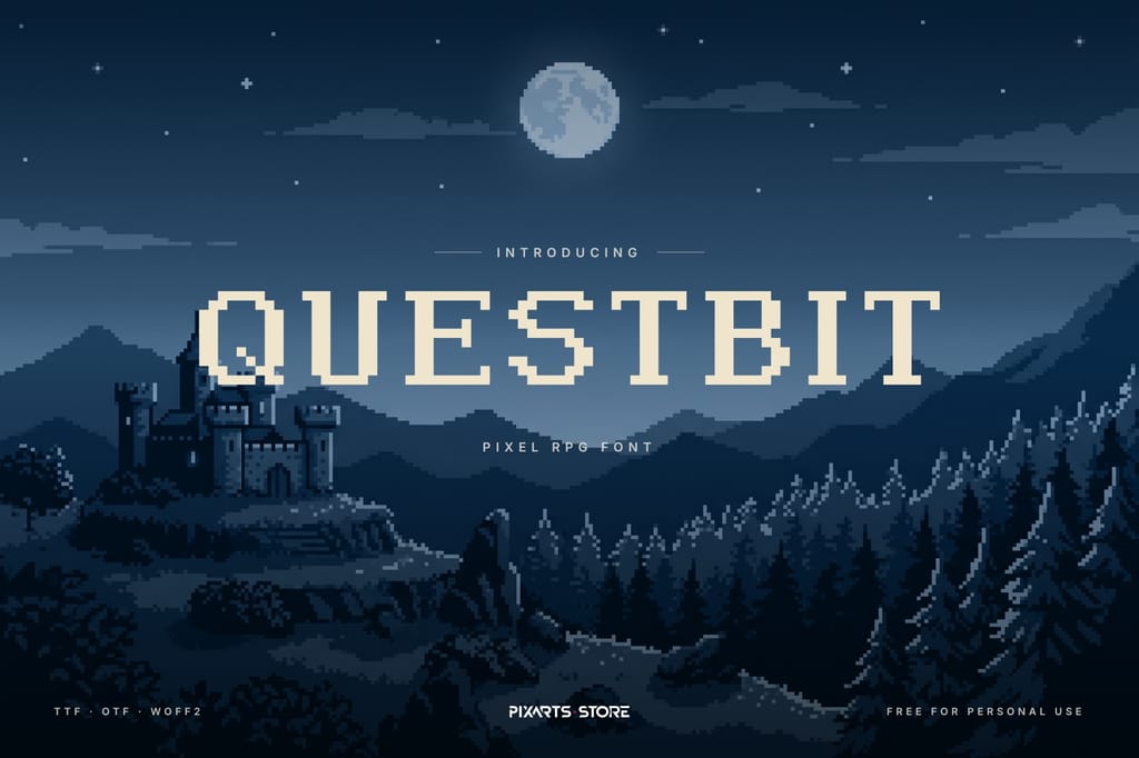 Questbit – Pixel RPG Font