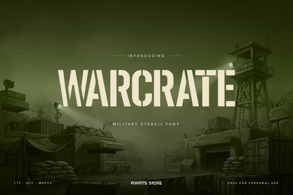 Warcrate – Military Stencil Font