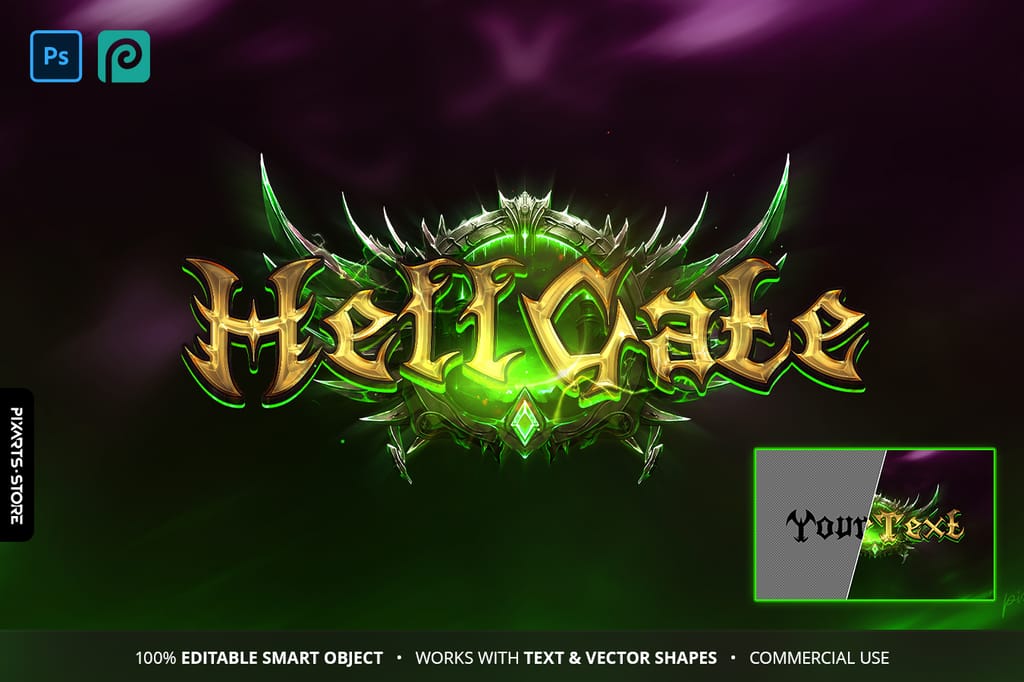 HellGate – Toxic Green MMORPG Logo Template (PSD)
