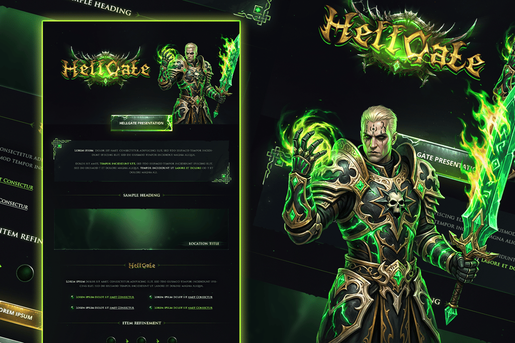 HellGate - MMORPG Private Server Presentation PSD Template
