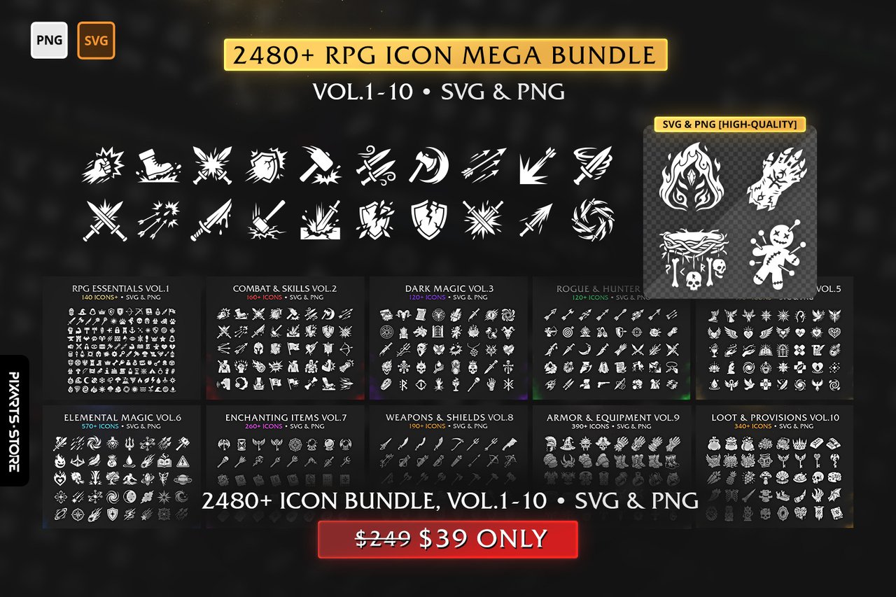 RPG Game Icon Mega Bundle