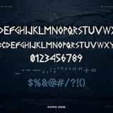 Skaldrift Norse rune-inspired font, character map on stone