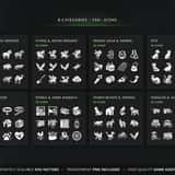 Icon categories in RPG Mounts & Pets Icons Vol.16: Land & Exotic Mounts, Flying & Water Mounts, Mount Gear & Armor, Pets, Pet Care & Food, Stable & Farm Animals, Tamed Beasts & Taming, Vehicles & Acce