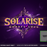 Solarise Stylized Fantasy Game Logo Template PSD