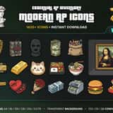 Modern RP Icons Vol.1 Essentials cover, 1420+ FiveM inventory icons included in the bundle