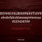 Blackvow gothic blackletter font, character map on stone