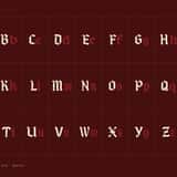 Blackvow gothic blackletter font, uppercase and lowercase letter pairs