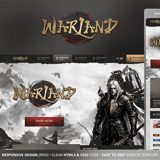 WarLand oriental MMORPG private server template – brushed design with 3 hero section variants