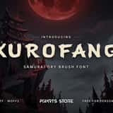 Kurofang samurai dry brush font, cover with the font name