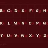 Kurofang samurai dry brush font, uppercase and lowercase letter pairs