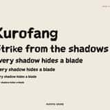 Kurofang samurai dry brush font, text in different sizes