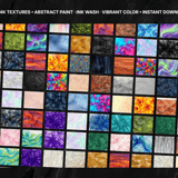 Grid preview of 100+ watercolor textures in 4K — abstract paint, ink wash and organic flow patterns
