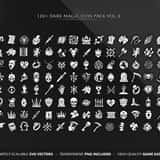 Collection of dark magic game icons including skulls, voodoo dolls, and occult assets.