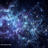 Bright blue-white spiral galaxy with glowing core and sweeping star arms – 5K deep space background