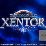 Xentor Ethereal Magic Game Logo Template PSD
