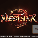 WestWar Oriental War Game Logo Template PSD