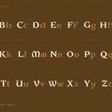 Kelthorn uncial fantasy font, uppercase and lowercase letter pairs