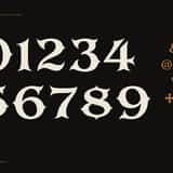 Kelthorn uncial fantasy font, numerals and punctuation
