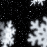 Snowfall overlay — large soft-focus bokeh snowflakes on black background, up to 5K resolution