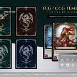 Custom TCG card back design variations featuring majestic golden dragon emblems and runic circles for tabletop RPGs
