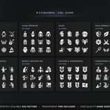 Icon categories in RPG Classes, Races & NPC Icons Vol.13: Class Emblems, Class Portraits, Races, Race Symbols & Customization, Town NPC & Services, Wilds & Military NPC, Factions & Underworld, Compani