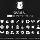 RPG Game UI Icons Vol.18 cover – 384 icons in the Mega Bundle Vol.11–20