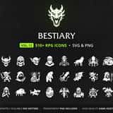 RPG Monster & Bestiary Icons Vol.12 cover – 512 icons in the Mega Bundle Vol.11–20