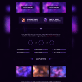 Full vertical preview of the Eternal presentation template showing tables, banners and glowing buttons