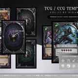 Close-up of the intricate silver card border design, highlighting gothic cathedral spikes and dark metal textures for RPG games