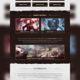Detailed preview of the M2World presentation sections for server features and items