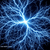 Dense radial burst of electric blue lightning tendrils spreading from central point – 5K energy overlay