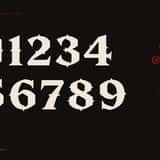Thornfall spiked medieval fantasy font, numerals and punctuation