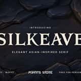 Silkeave elegant Asian-inspired serif font, cover with the font name