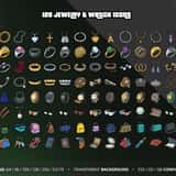 Modern RP Icons Vol.4 Gear & Loot: 128 jewelry and watch icons for FiveM inventory, transparent PNG