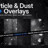 Particle & Dust 55+ Overlays 4K pack cover with floating particles, dust bokeh and scattered debris samples