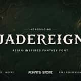 Jadereign Asian-inspired fantasy font, cover with the font name