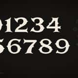 Jadereign Asian-inspired fantasy font, numerals and punctuation