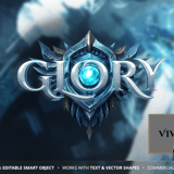 Glory Icy Crystal & Silver Game Logo Template PSD