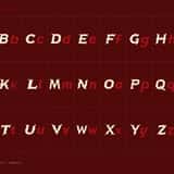 Hexrend aggressive dark fantasy font, uppercase and lowercase letter pairs
