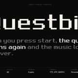 Questbit pixel RPG font, type specimen with sample sentence