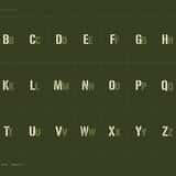 Warcrate military stencil font, capital and small cap letter pairs