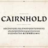 Cairnhold Celtic uncial font, full alphabet and numerals in an ornamental frame