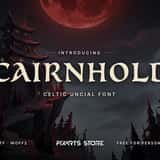 Cairnhold Celtic uncial font, cover with the font name